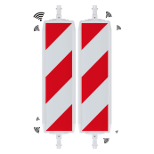 BASt traffic panel NOX | with RFID Tag | hatched | on both sides indicating left